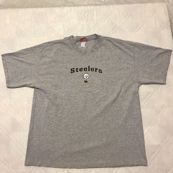 Pittsburgh Steelers gray embroidered NFL shirt XL‎ - Picture 1 of 3